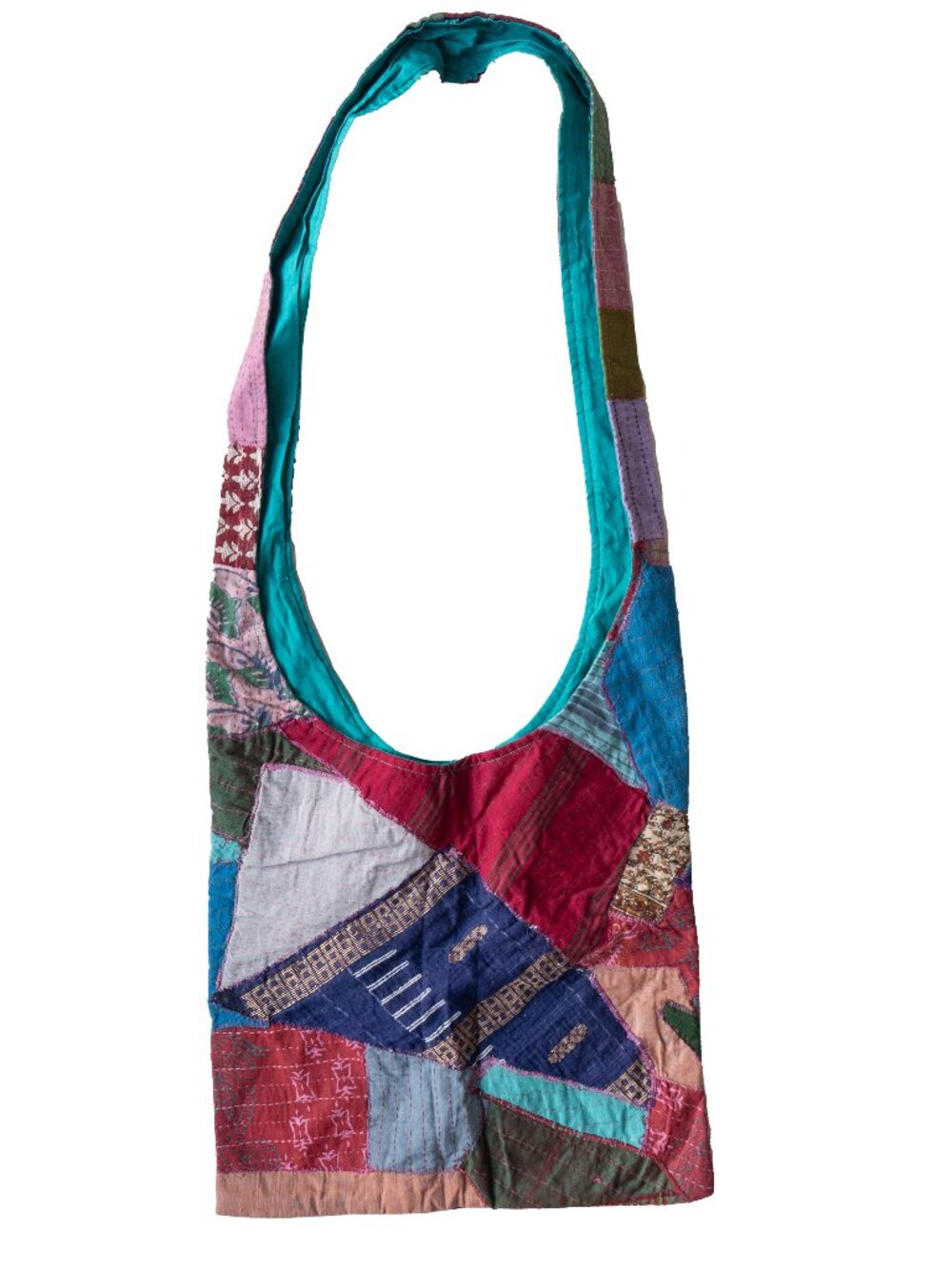 PATCHWORK Bag Handmade Colorful Slouch Boho Hippie large Quilted Sling Purse
